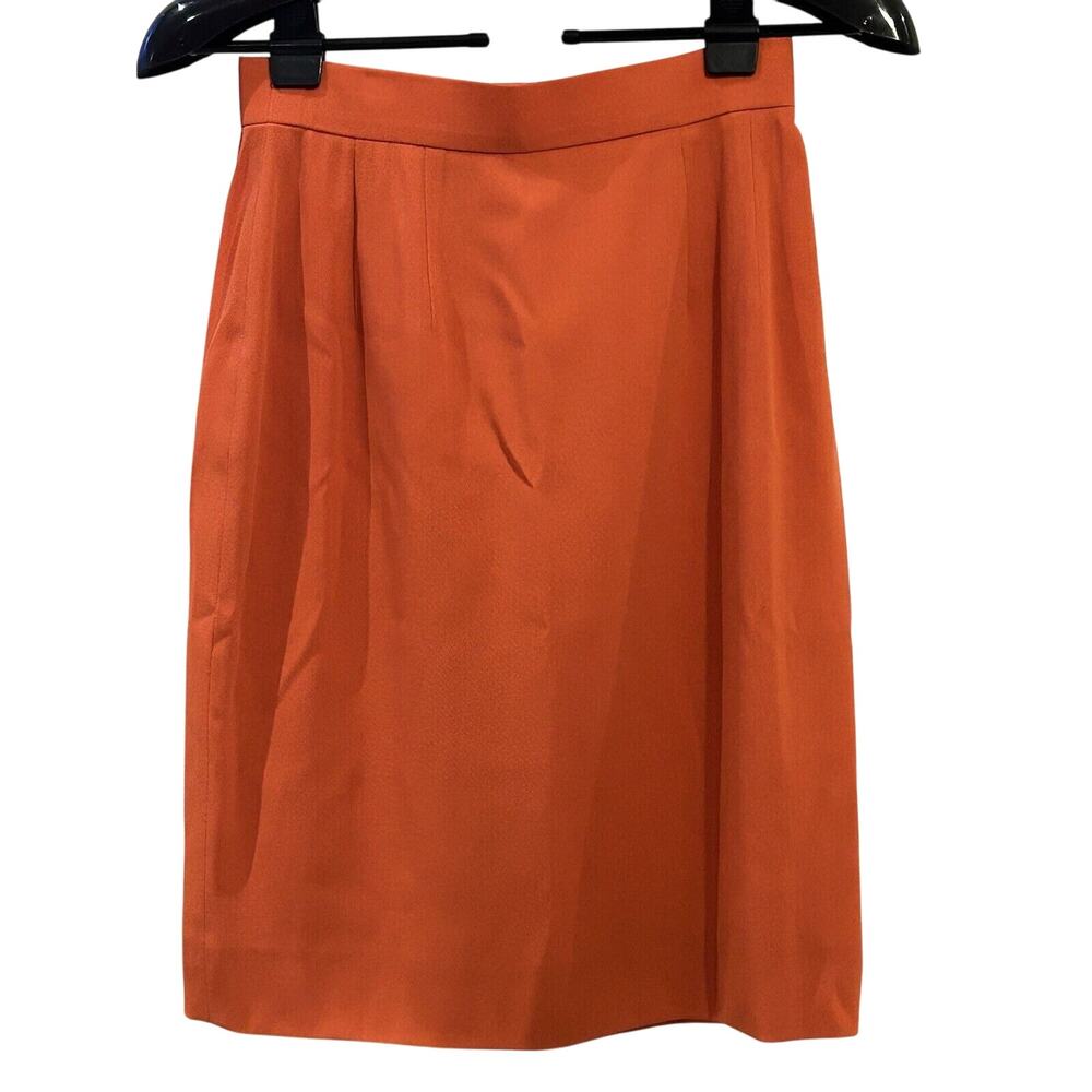 Vintage Celine France Coral Wool Blend A-line Women's Skirt 38